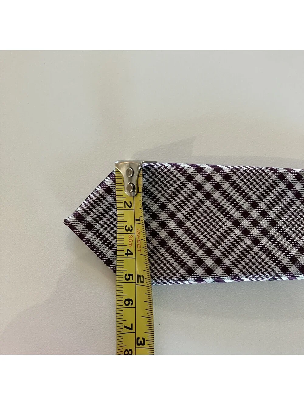 Riccardo Ferri Barberini Roma Italian Skinny Plaid Tie 100% Silk 60